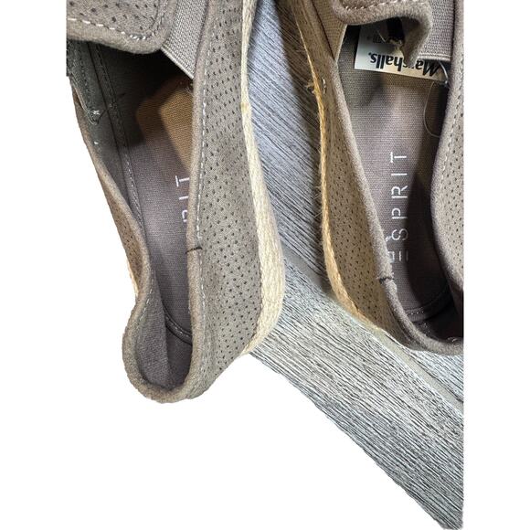 Esprit Nadine Espadrille Brown Tan Slip On Perforated Flat Sneaker Shoe Sz 9.5 M - Picture 8 of 8